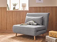 1-Sitzer Schlafsofa SETTEN Stoff Hellgrau_1153728