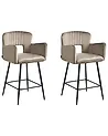 Set mit 2 Barstühlen SANILAC Samtstoff Taupe