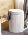 Laundry Basket MATARA Bamboo White 57 L