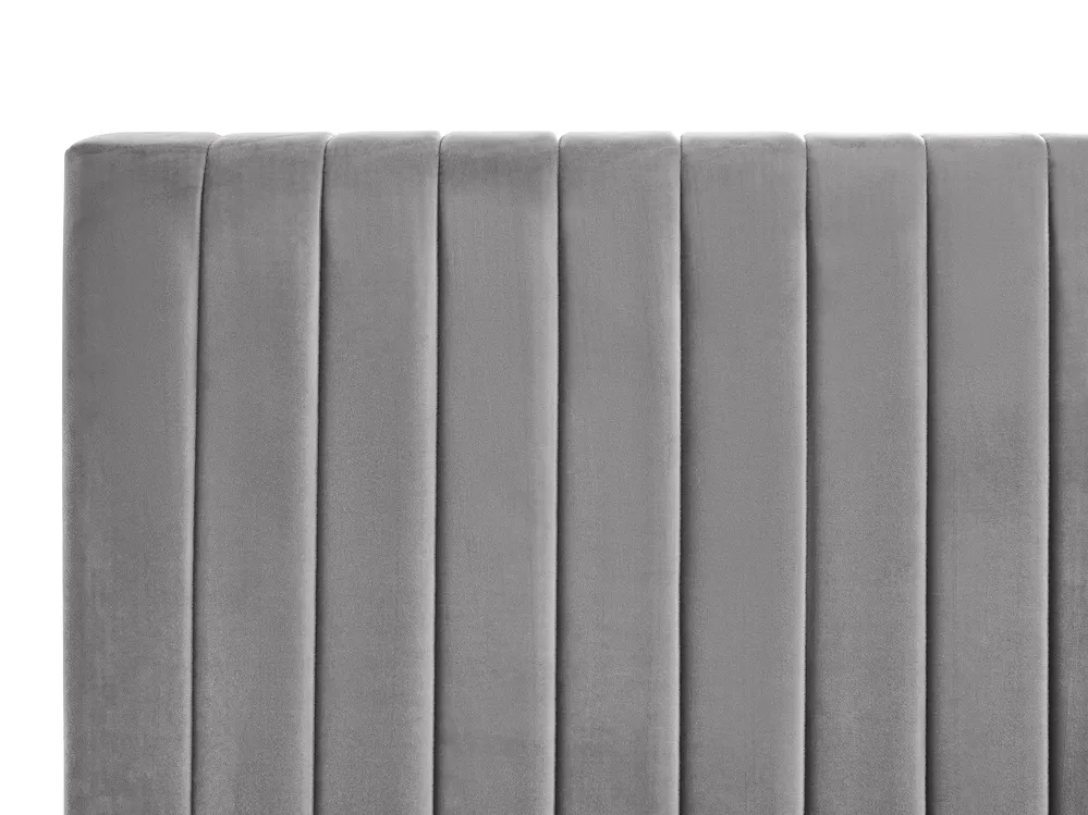 Bett mit Stauraum VION Samtstoff Grau 120 x 200 cm_1062864