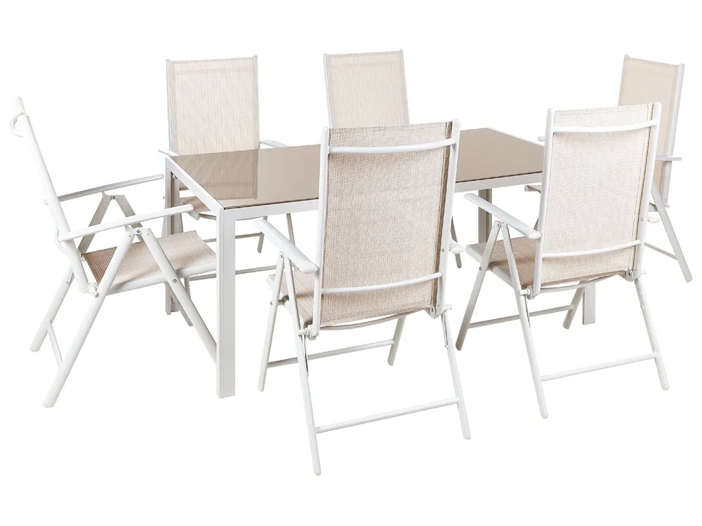 Gartenmöbel Set 6-Sitzer CATANIA Metall Beige