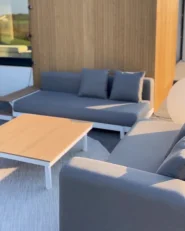 Garden Corner Sofa with Table 5 Seater MISSANELLO Grey_1170376