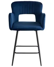 Set mit 2 Barstühlen SANILAC Samtstoff Marineblau_1038757
