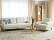 Living Room Set 4 Seater TUVE Fabric Off-White_911593
