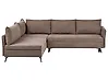 Eckschlafsofa KOGE mit Stauraum Stoff Braun rechtsseitig