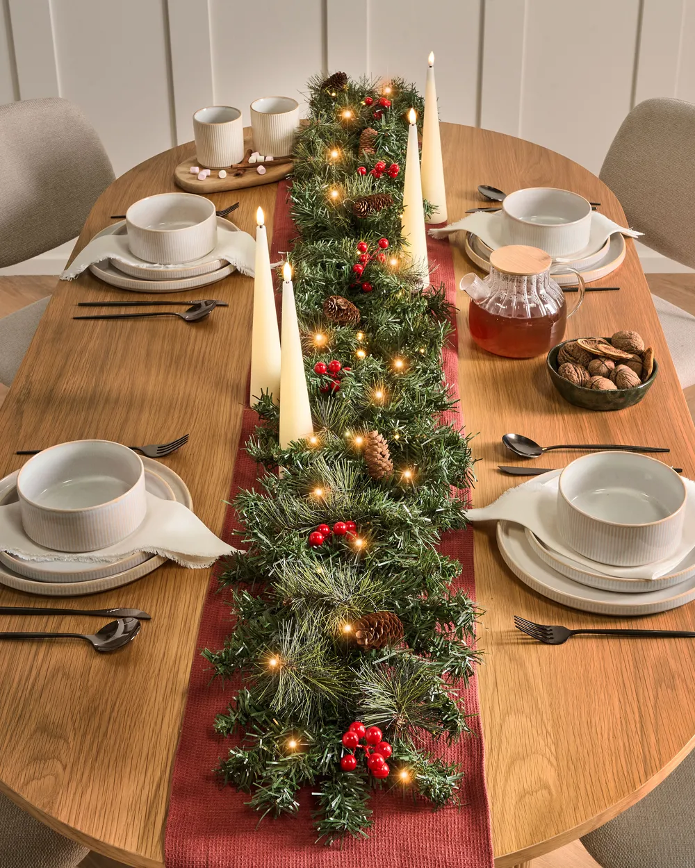 Weihnachtsgirlande LED TENALA 180 cm Grün