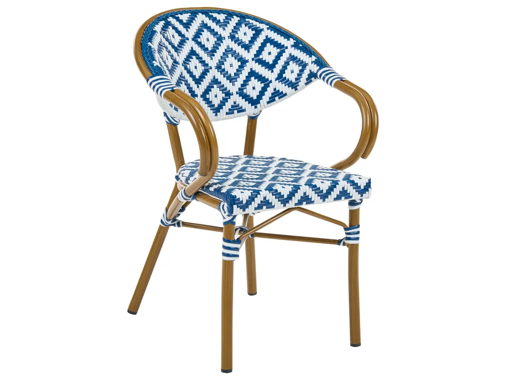Gartenmöbel Set 4-Sitzer CASPRI Polyrattan Blau / Weiß_1090696