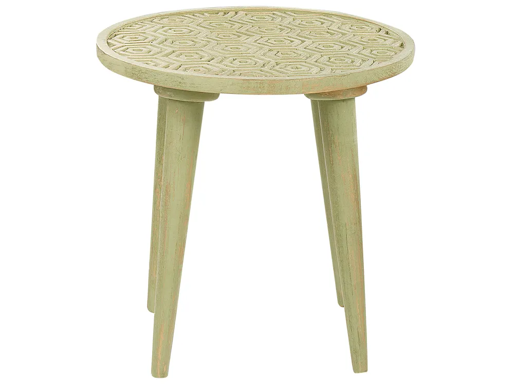 Set of 2 Side Tables MAHARO Mango Wood Light Green_852318