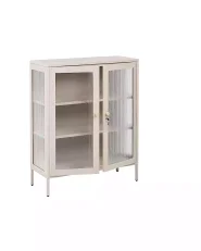 Vitrine mit Glastüren HARLYN  90 cm Metall Beige_1156530