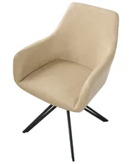 Set of 2 Dining Chairs SANSARC Faux Leather Beige_1026691