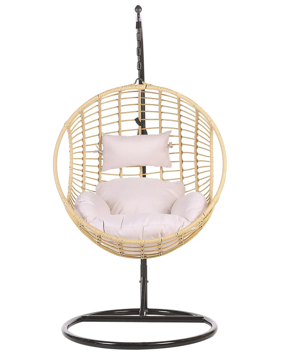 Hängesessel mit Gestell ASPIO Polyrattan Naturfarben_763701