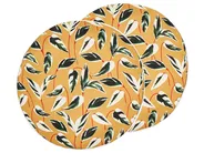 Gartenkissen 2er Set TAGGIA Pflanzenmuster 40 x 40 cm Gelb_882813