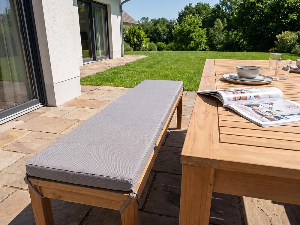 Bench Seat Pad Cushion MONSANO 168 x 35 cm Grey