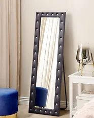Standing Mirror ANSOUIS 150 cm Velvet Dark Grey_1179278