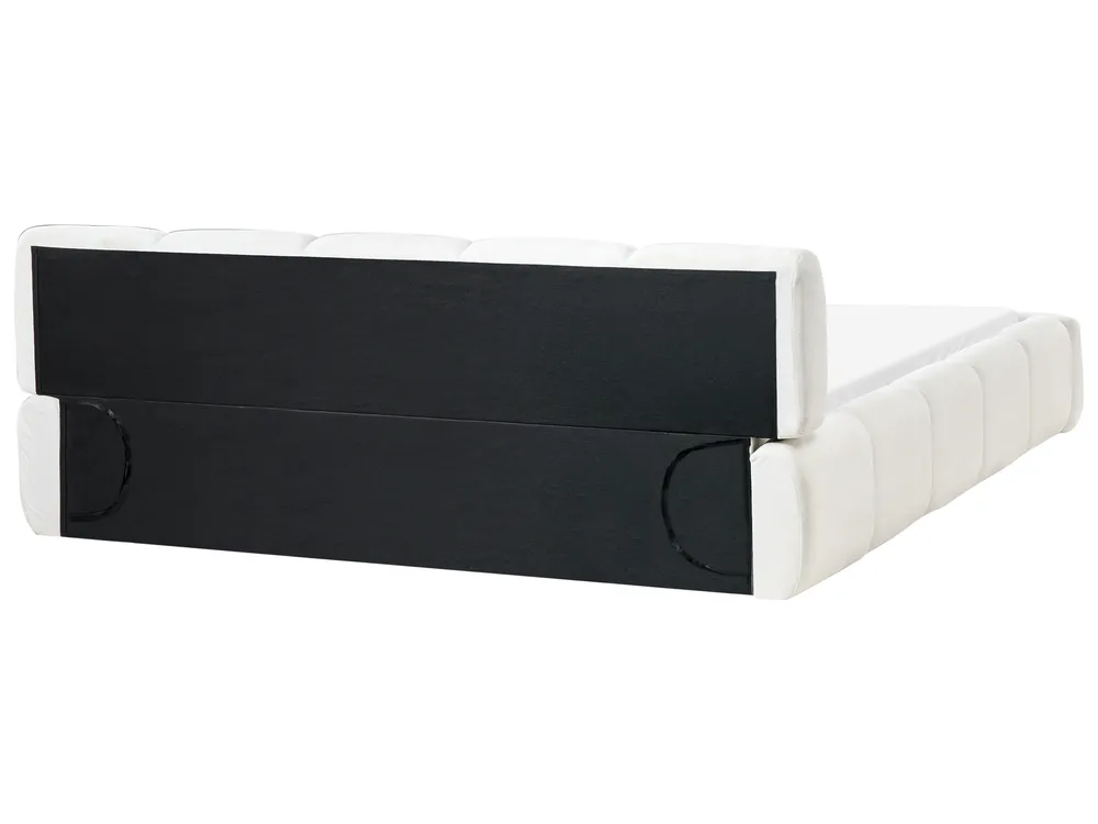Bett mit Lattenrost Stoff ORVILLE 180 x 200 cm Cremeweiß_1025791