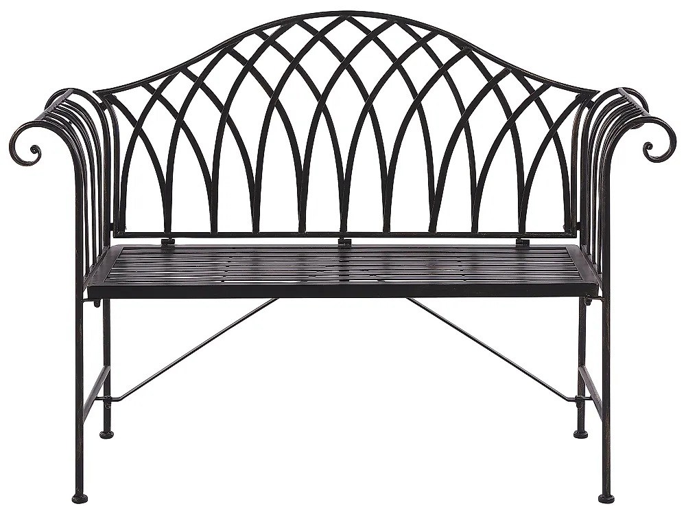 Gartenbank MILAZZO 130 cm Metall Schwarz
