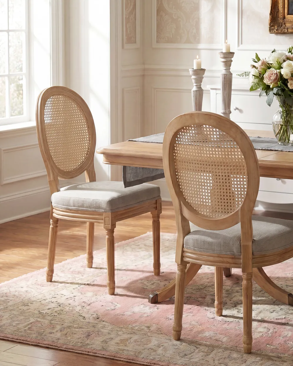 Set of 2 Chairs NIVLOC Wood Light Brown/ Beige_1090749