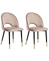 Esszimmerstuhl 2er Set MAGALIA Samtstoff Taupe