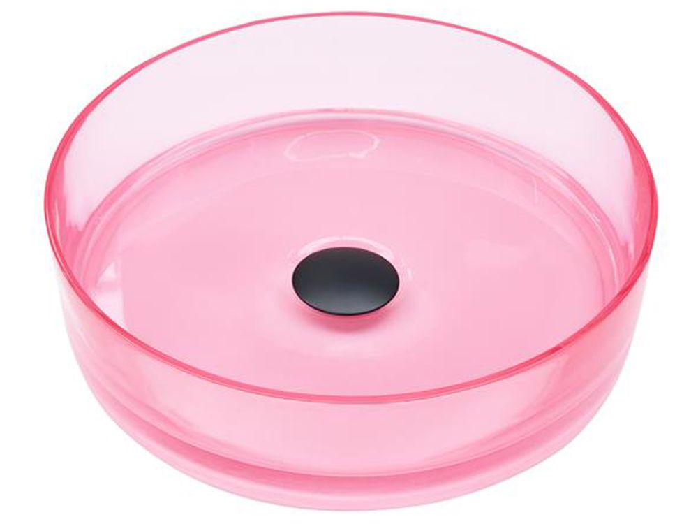 Wastafel voor aanrechtblad TOLOSA ⌀ 36 cm Solid surface Roze