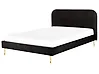 Bett mit Lattenrost Samtstoff FLAYAT 180 x 200 cm Schwarz