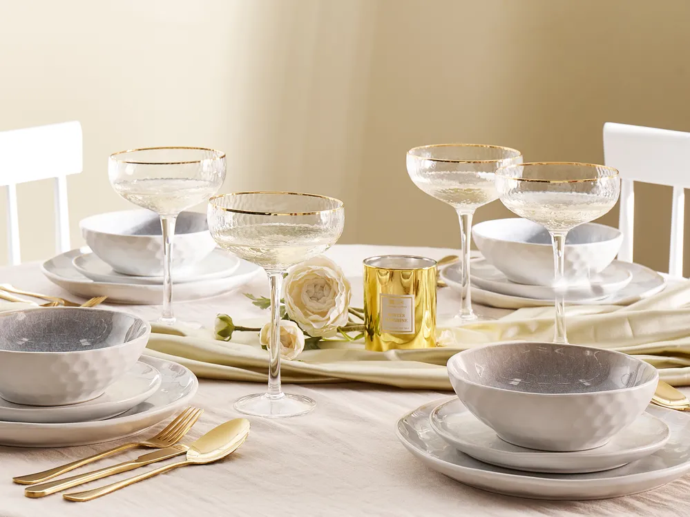 Set of 4 Champagne Saucers TOPAZ 450 ml Transparent_923425
