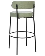 Set of 2 Bar Chairs ALLISON Boucle Light Green_915914