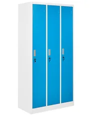 Spind mit 3 Türen ATHLETE Metall Weiß / Blau_1011776