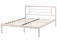 Bett mit Lattenrost Metall CUSSET 140 x 200 cm Hellbeige_1162075