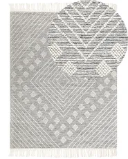 Teppich SAVUR Grau 160 x 230 cm Wolle_862378
