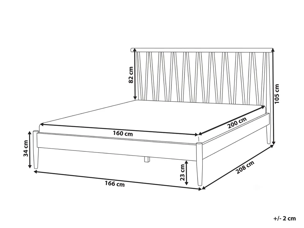 Bett mit Lattenrost Kiefernholz URDOS 160 x 200 cm Hellbraun_1082473