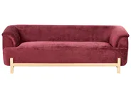 Sofa 3-Sitzer ALNOR Chenillegewebe Burgunderrot_1019090