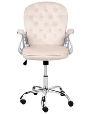 Schreibtischstuhl PRINCESS Samtstoff Beige_975520