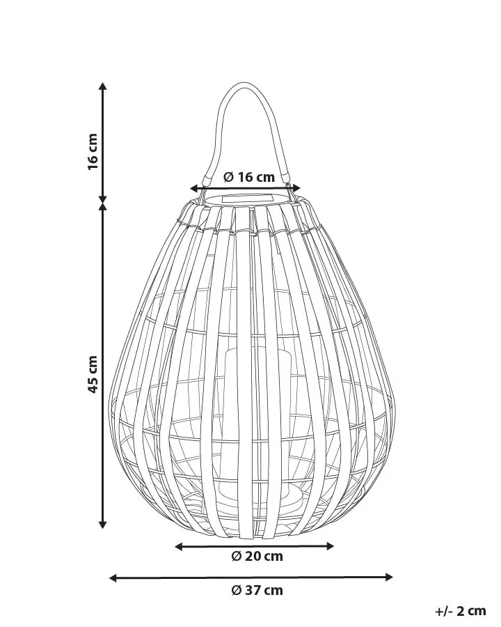 Solar Powered Lantern LUFUPA 61 cm Dark Brown_1045277
