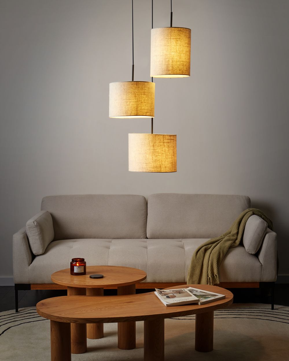 Hanglamp PARGUAZA Linnen Lichtbeige