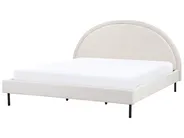 Bett mit Lattenrost Stoff MARGUT 180 x 200 cm Hellbeige_971355