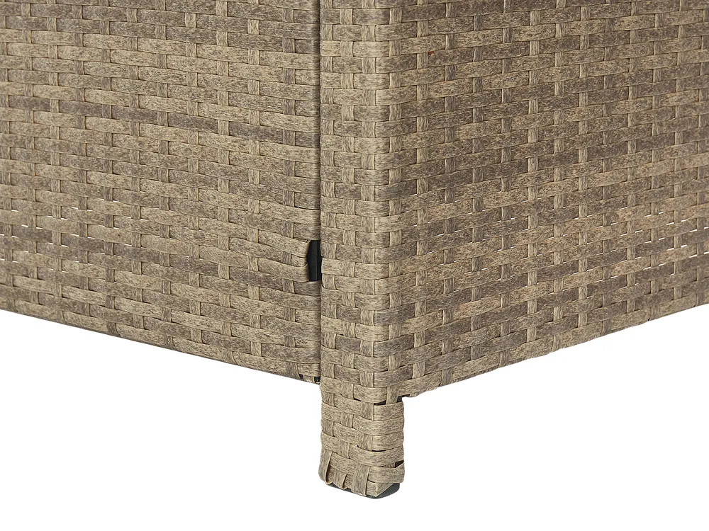Lounge Set mit Tisch und Ottomane 5-Sitzer FONTI inkl. Kissen Polyrattan Braun_820241