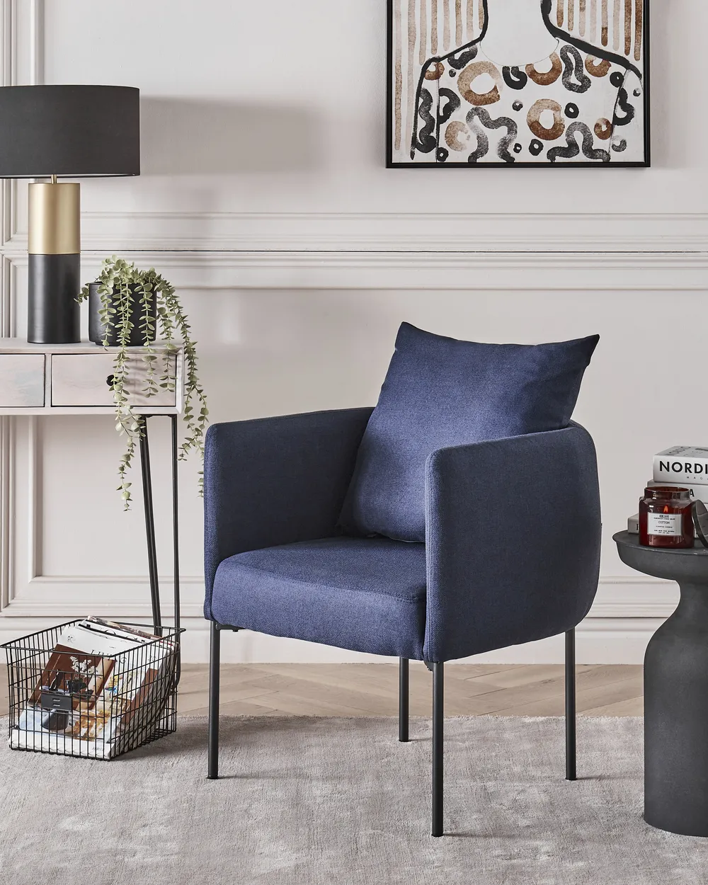 Sessel MALMOS Stoff Dunkelblau