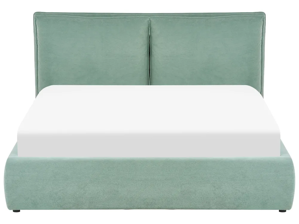 Bett mit Stauraum BAJONNA Samtstoff Mintgrün 160 x 200 cm_842841
