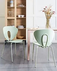 Set of 2 Dining Chairs TRACY Light Green_1183435