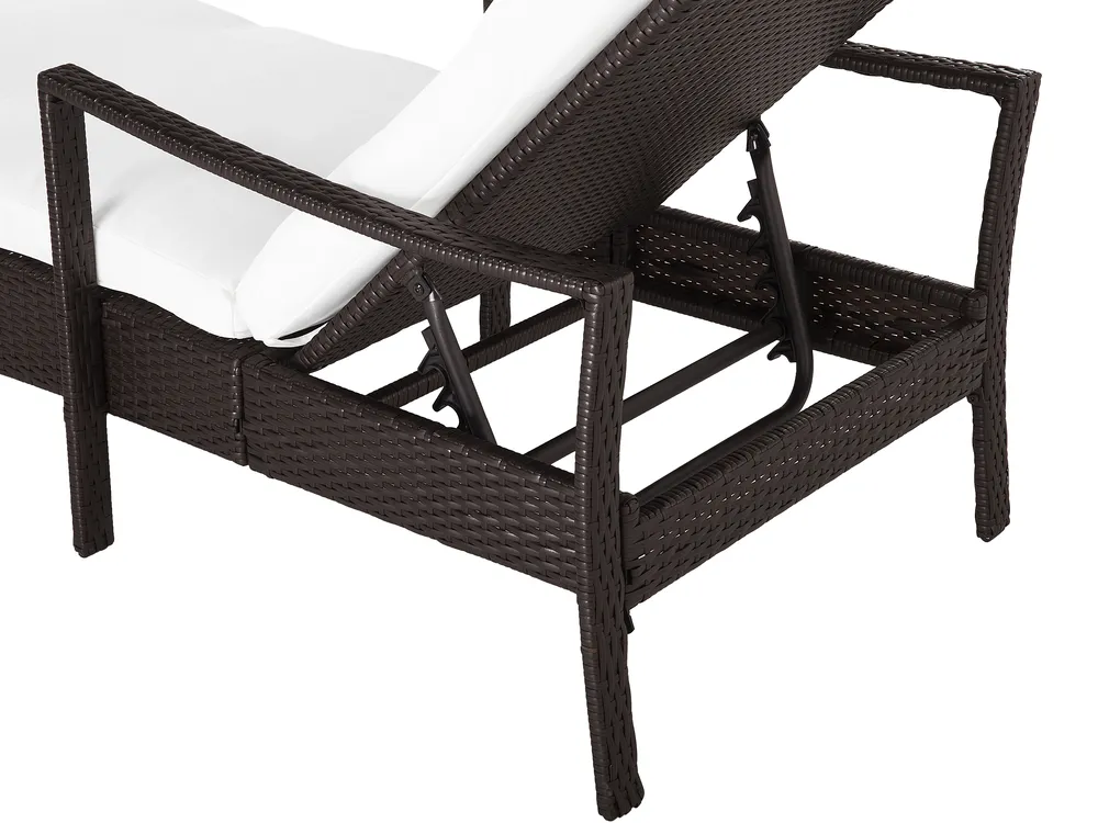 Sonnenliege mit Kissen VASTO mit Relaxfunktion Polyrattan Braun_802157