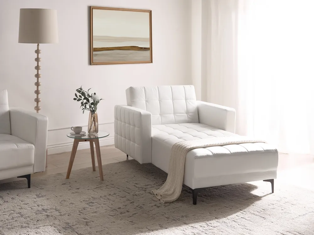 Chaise longue ABERDEEN Kunstleer Wit