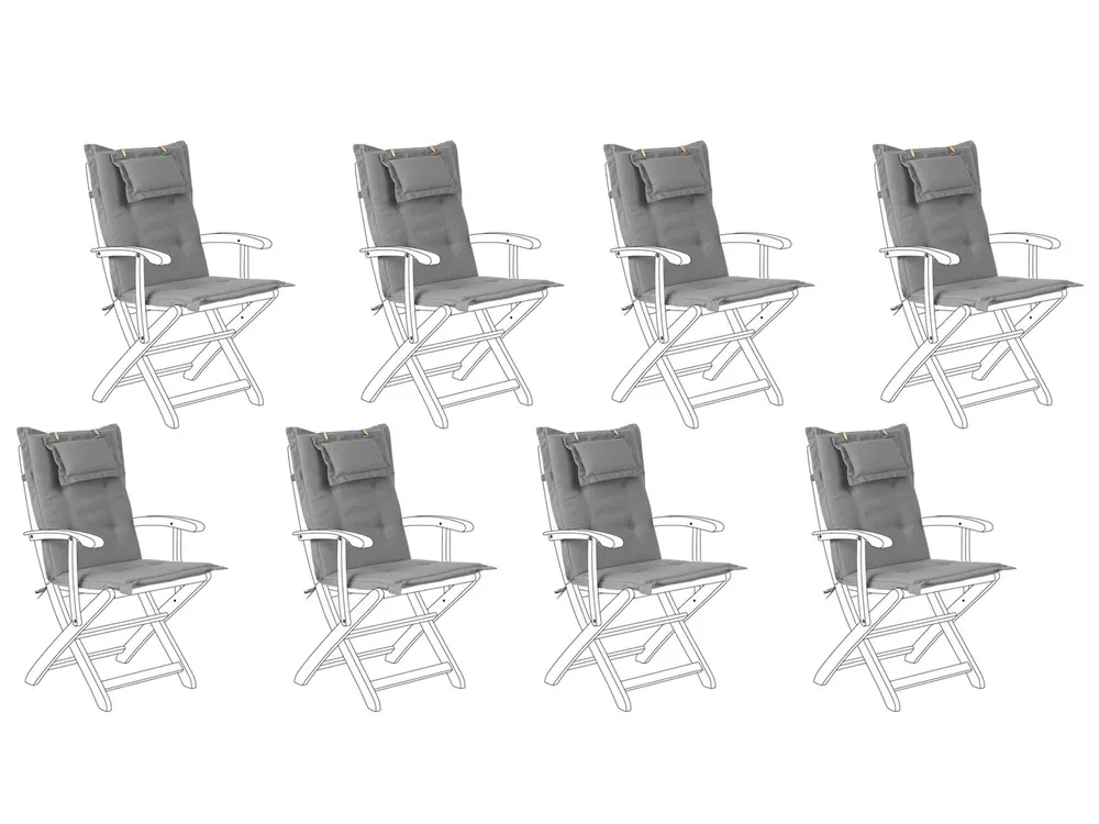 Sitzauflagen 8er Set MAUI 40 x 54 cm Grau