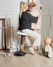 Wobble Stool ESTELL Faux Leather White_1007041