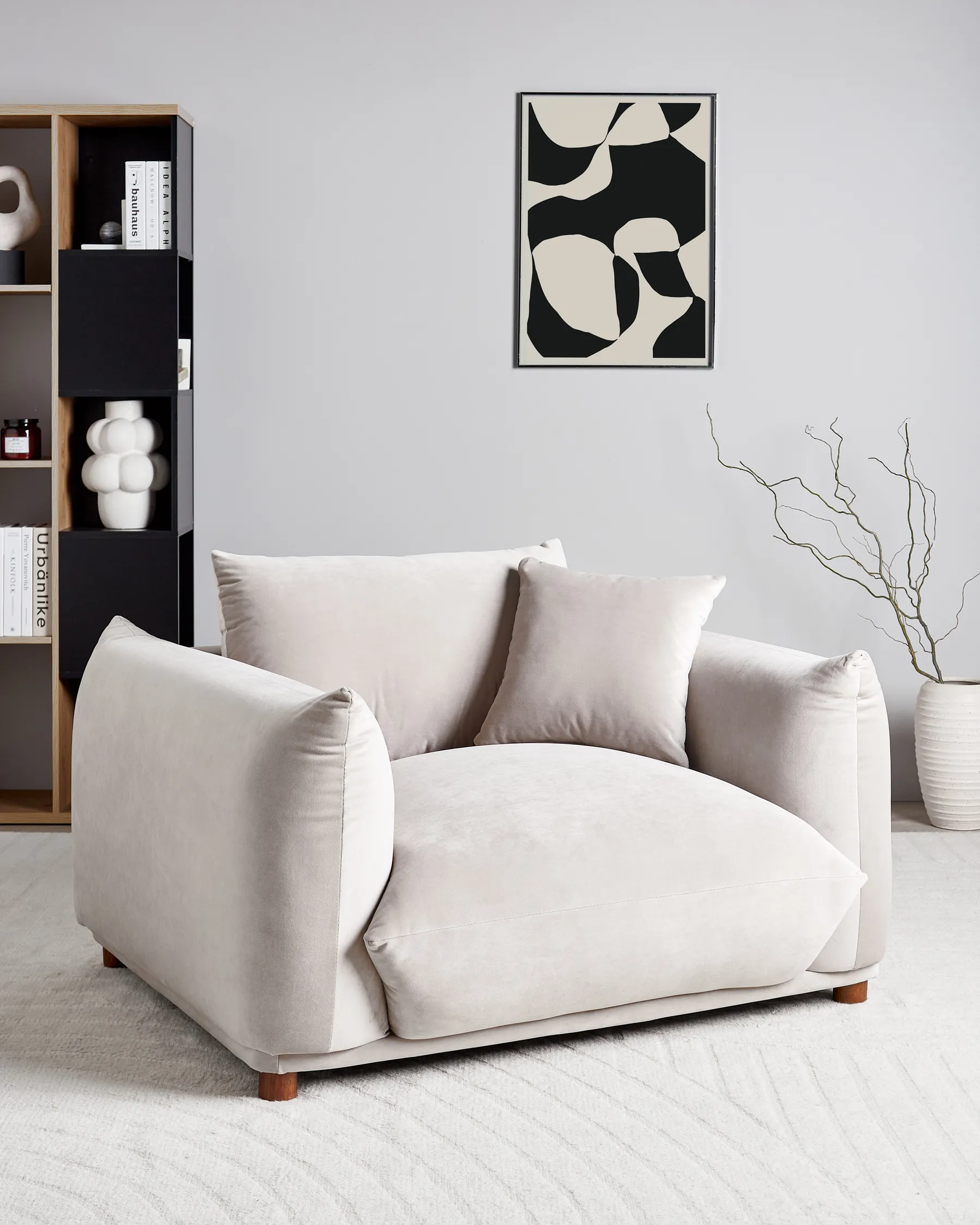 Sessel LUVOS Samtstoff Taupe_970290