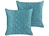 Dekokissen 2er Set YARROW 45 x 45 cm Samtstoff Blaugrün Geometrisches Muster