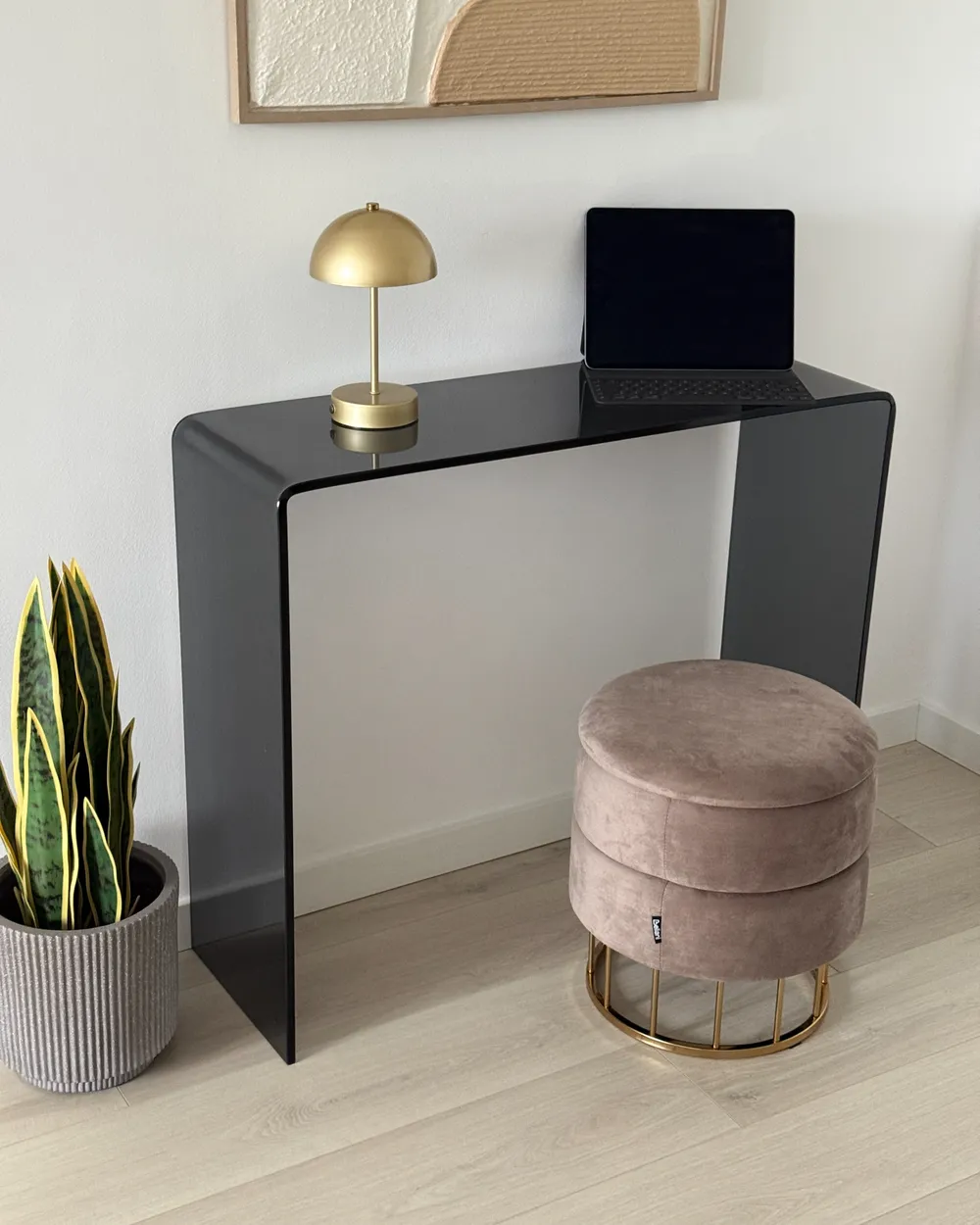 Pouf mit Stauraum ELGIN Samtstoff Taupe_1047246