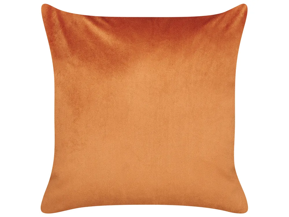 Dekokissen 2er Set TULIP 45 x 45 cm Samtstoff Orange Pflanzenmuster_837970