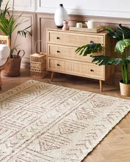 Rug EDIRNE Beige 140 x 200 cm Cotton_839288