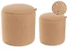 Pouf mit Stauraum 2er Set BEREA Bouclé Hellbraun
