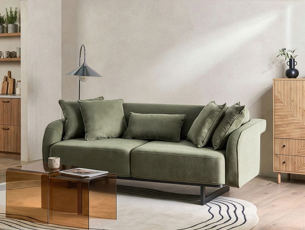 Sofa 3 Seater SVANEK Fabric Green